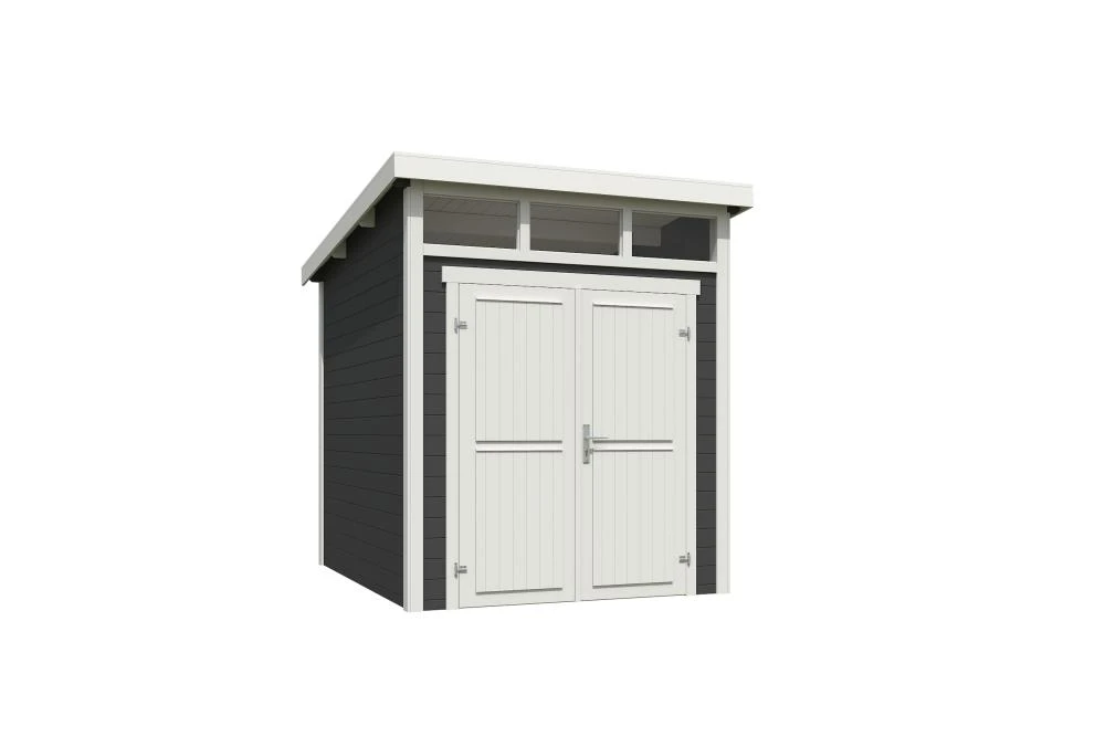 Outdoor Life Blokhut Kibo 2 Carbon Grey-Wit 200 x 250 cm - Afbeelding 2